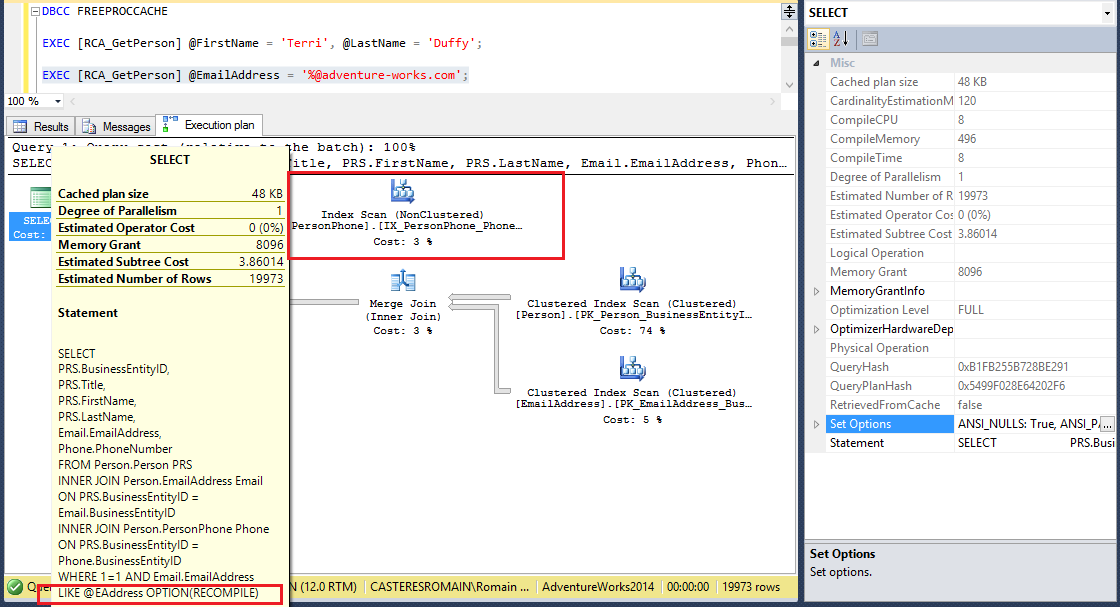 sql with recompile sql with recompile